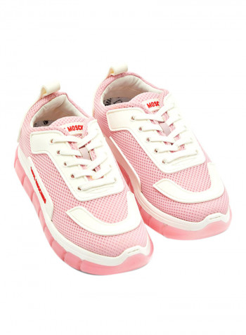 Women's Mesh Detail Sneakers Pink/White