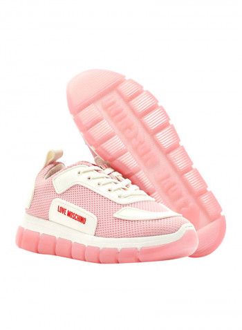 Women's Mesh Detail Sneakers Pink/White