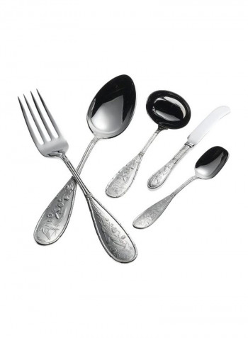 5-Piece Stainless Steel Flatware Set Silver