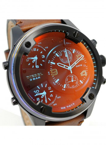 Men's Leather Analog Wrist Watch DZ7417