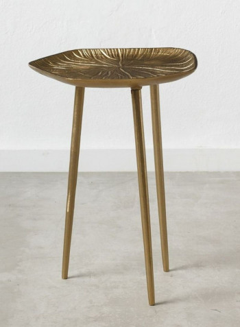 Leaf Pattern Side Table Brass