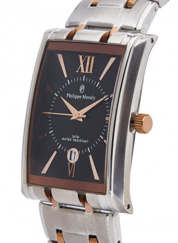 Water Resistant Stainless Steel Analog Wrist Watch Pair