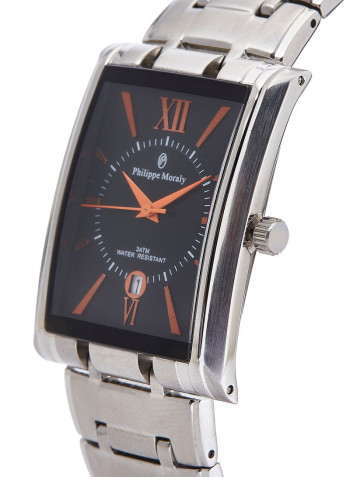 Water Resistant Stainless Steel Analog Wrist Watch Pair