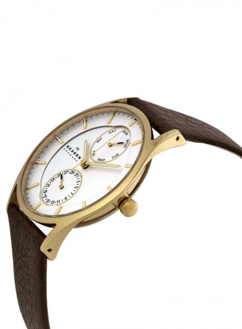 Men's Leather Analog Watch SKW6066