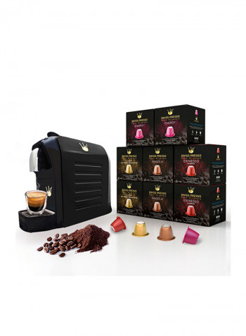 Compatible Espresso Coffee Machine With 80 Coffee Capsules 0.7 l 1255 W SCM011 Black