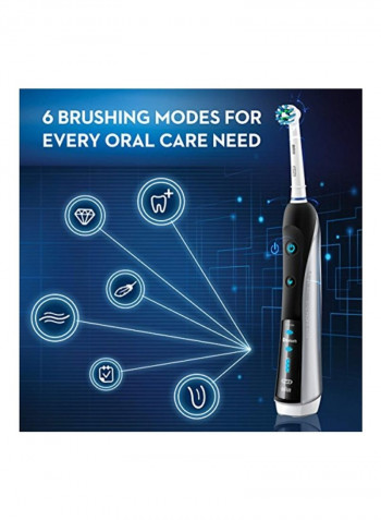 Electric Toothbrush With 3 Replacement Brush Heads Black/White/Green