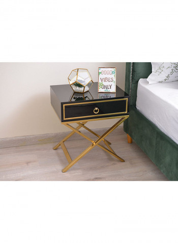 Realyn Night Stand Black/Gold 41x55x50cm