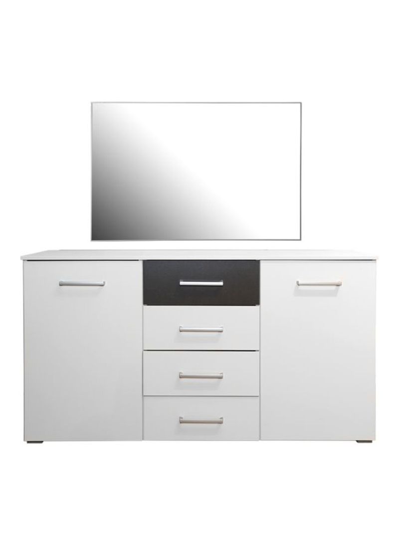 Barcelona Dresser With Mirror White/Black 139x42x81cm