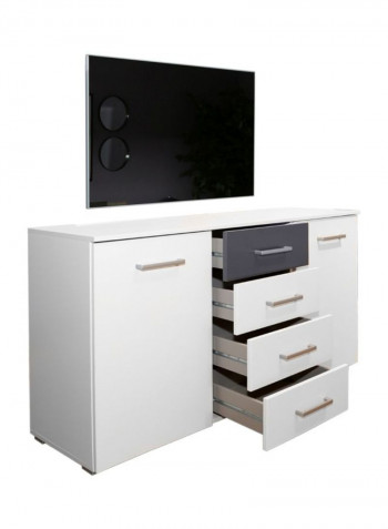 Barcelona Dresser With Mirror White/Black 139x42x81cm