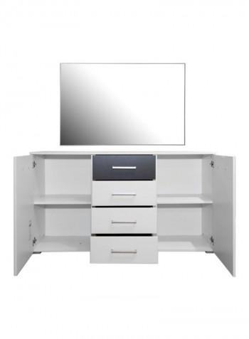 Barcelona Dresser With Mirror White/Black 139x42x81cm