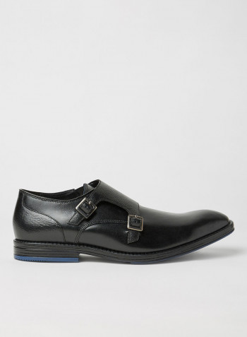 Citi Stride Monk Leather Shoes Black