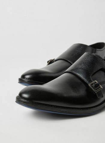 Citi Stride Monk Leather Shoes Black
