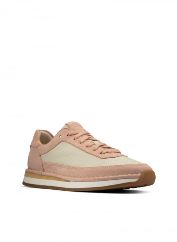 Comfortable Lace Up Sneakers Light Pink/White