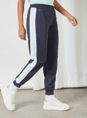 Contrast Stripe Track Pants Navy Blue/Syringa/White