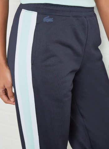 Contrast Stripe Track Pants Navy Blue/Syringa/White