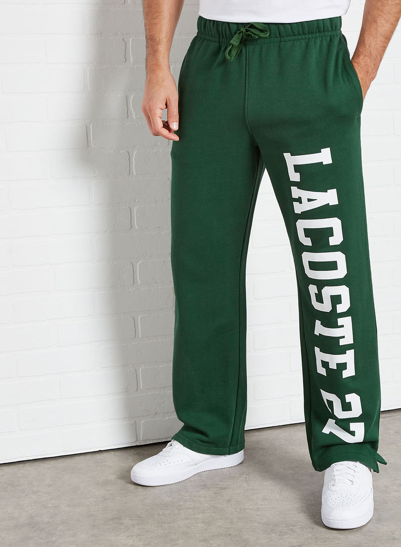 Lettering Print Track Pant Green