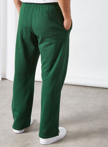 Lettering Print Track Pant Green