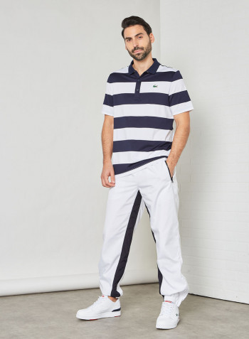 Lightweight Contrast Stripe Track Pants White