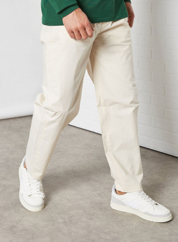 Stretch Poplin Chino Pants Naturel Clair