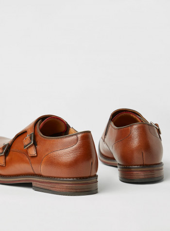 Citi Stride Monk Leather Shoes Brown