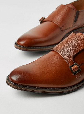 Citi Stride Monk Leather Shoes Brown