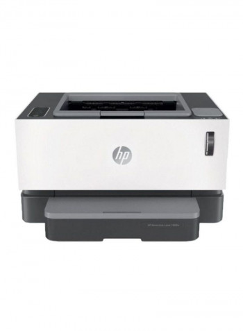 Never Stop LaserJet 1000W Wireless Capability Laser Printer,4RY23A White/Grey