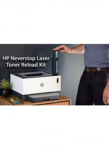 Never Stop LaserJet 1000W Wireless Capability Laser Printer,4RY23A White/Grey