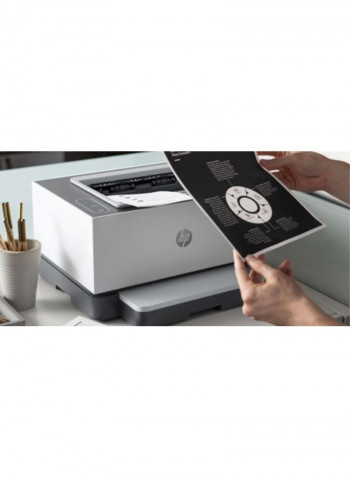Never Stop LaserJet 1000W Wireless Capability Laser Printer,4RY23A White/Grey