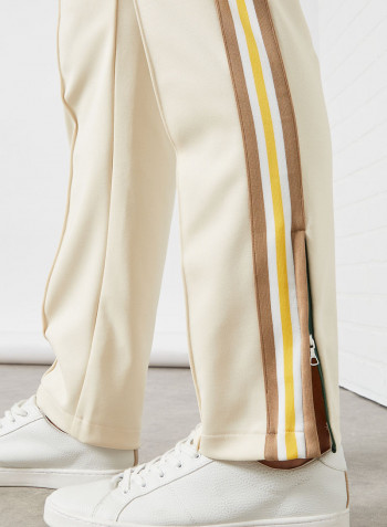 Heritage Contrast Bands Track Pants Beige/Yellow/Brown