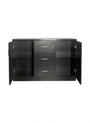 Tough Wooden Storage Cabinet Black