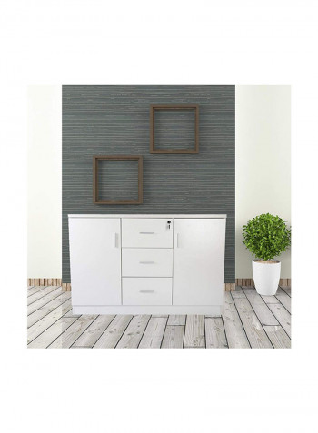 Tough Wooden Storage Cabinet White