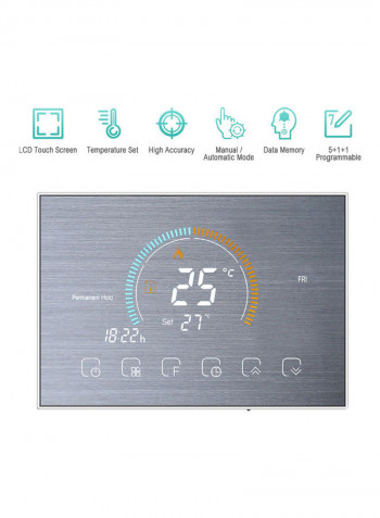 Digital Programmable Thermostat Silver