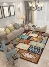 Vintage Style Colour Block Soft Mat Multicolour 140X200centimeter