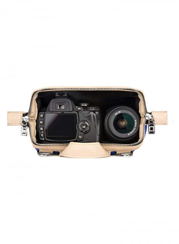 Protective Crossbody Bag For Fujifilm FinePix X-Pro2 / X-E1 / X-T1 / X-Pro1 / S6000fd SLR Camera Case Blue/Beige