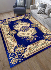 Star Floral Print Anti-Skid Soft Mat Blue/Brown 120X180centimeter
