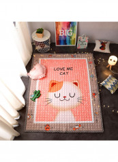 Cute Cat Anti-Slip Carpet Multicolour 145x195centimeter
