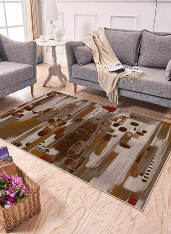 Simple Print Anti-Skid Soft Mat Brown/Red 120X180centimeter