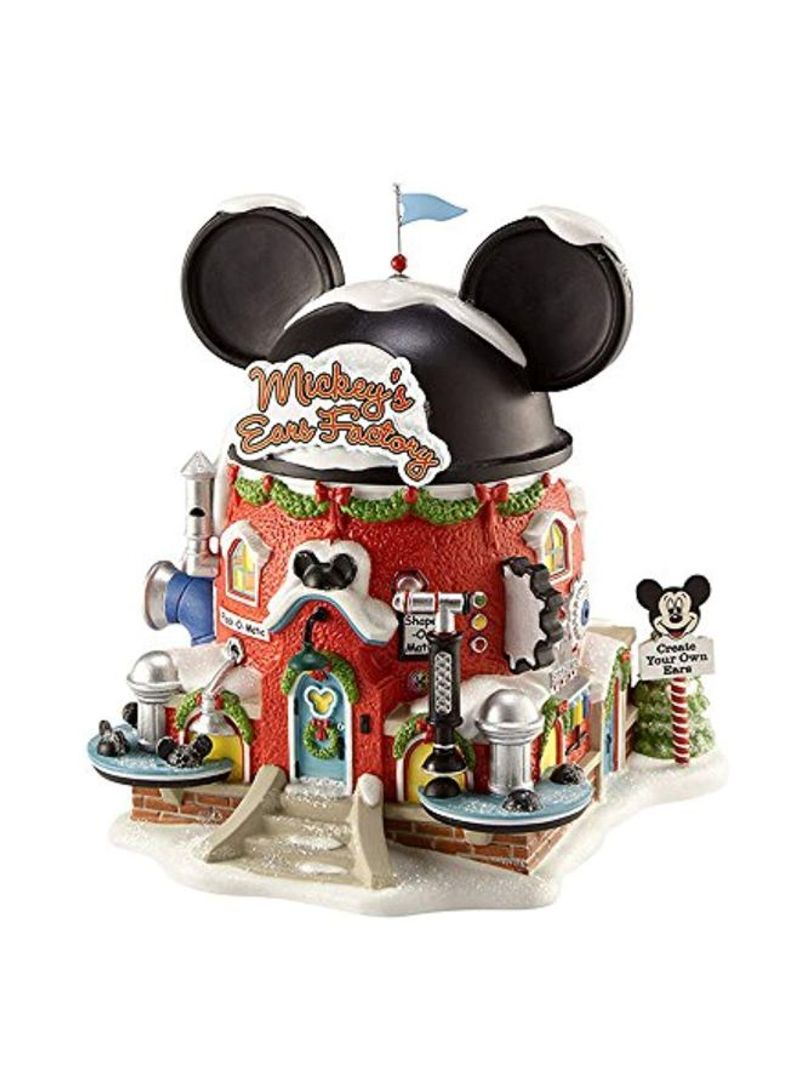Mickey's Ear Miniature Lit Building Red/Black/White 6x6x6.75inch
