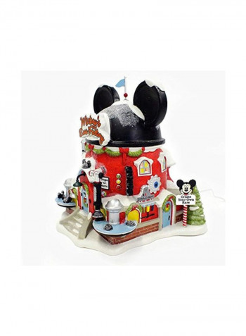 Mickey's Ear Miniature Lit Building Red/Black/White 6x6x6.75inch