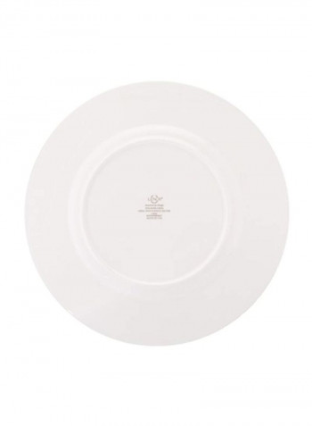 5-Piece Place Setting Plate Set White/Silver