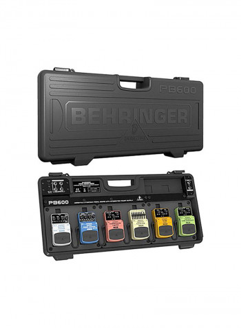 Universal Effects Guitar Pedal Floor Board With 9 V DC Power Supply and Patch Cables PB600 Black