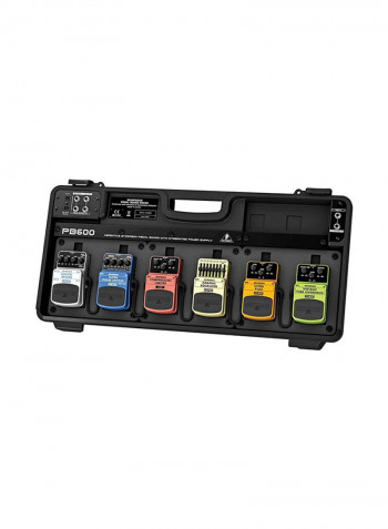Universal Effects Guitar Pedal Floor Board With 9 V DC Power Supply and Patch Cables PB600 Black