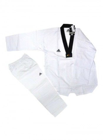 ADI-FIGHTER Taekwondo Uniform - White/Black, 160cm 160cm
