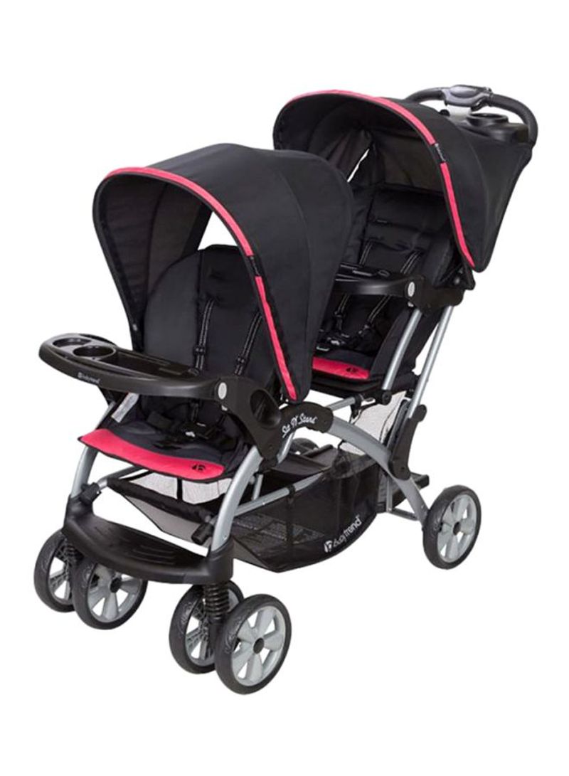 Sit N' Stand Double Stroller - Optic Pink/Black