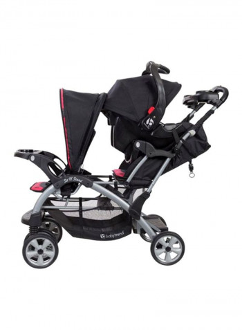 Sit N' Stand Double Stroller - Optic Pink/Black