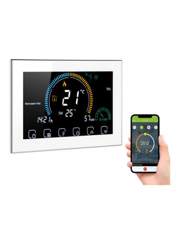 Wi-Fi Smart Thermostat With Voice Control White