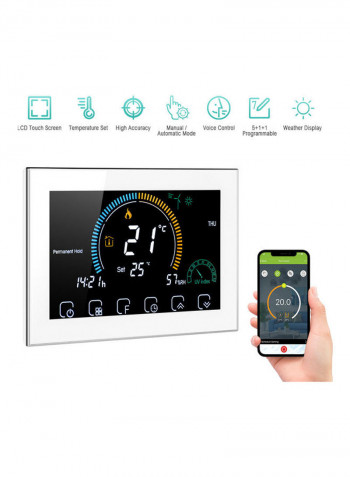 Wi-Fi Smart Thermostat With Voice Control White