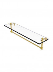 Vanity Glass Shelf With Towel Bar Clear/Gold 22inch