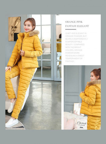 Long Sleeves Hooded Jacket And Pants Set ووتر بلو