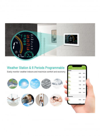 Wi-Fi Smart Programmable Thermostat White/Black